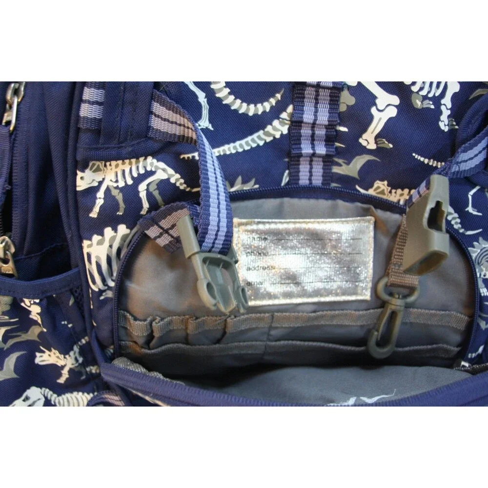 Pottery Barn Kids Mackenzie Navy Dinosaur Bones Glow in the Dark Travel Backpack